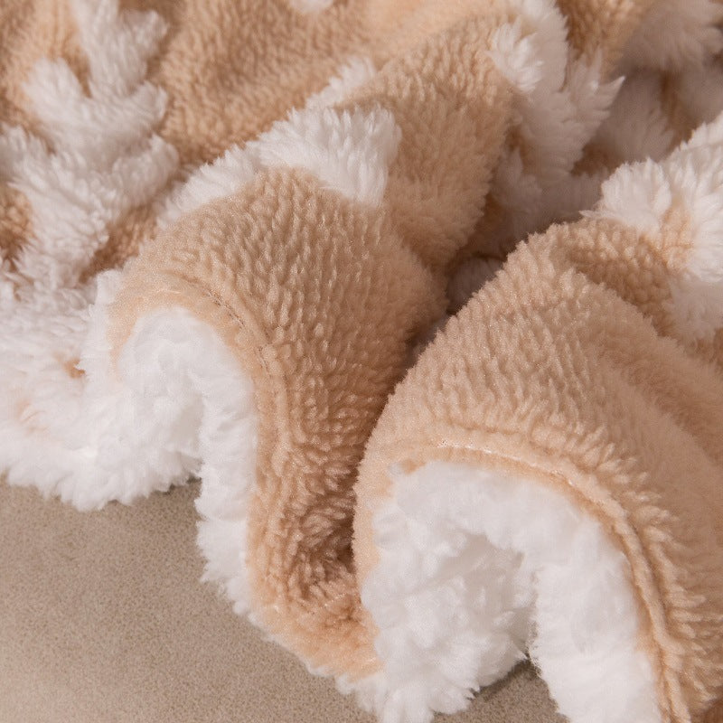 Double-Layer Plush Blanket – Snowflake Sherpa Throw