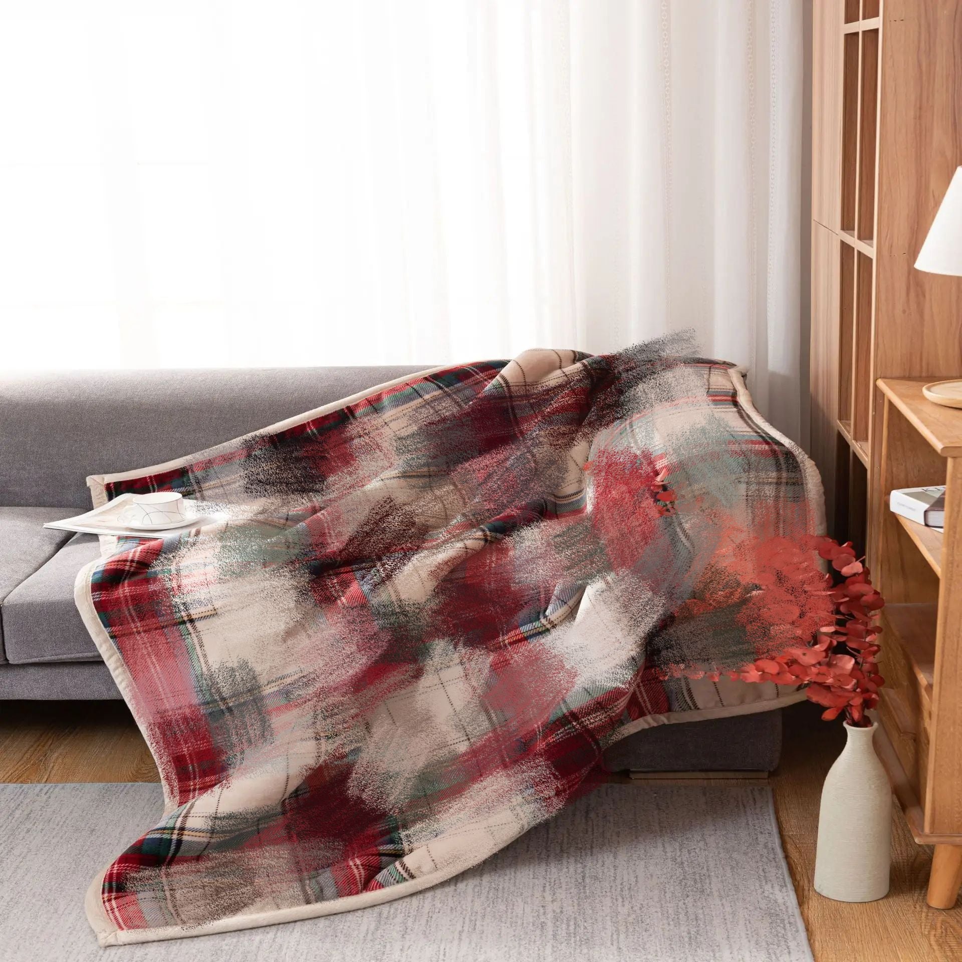 Double-Layer Flannel Blanket – Cartoon Sherpa Composite Throw