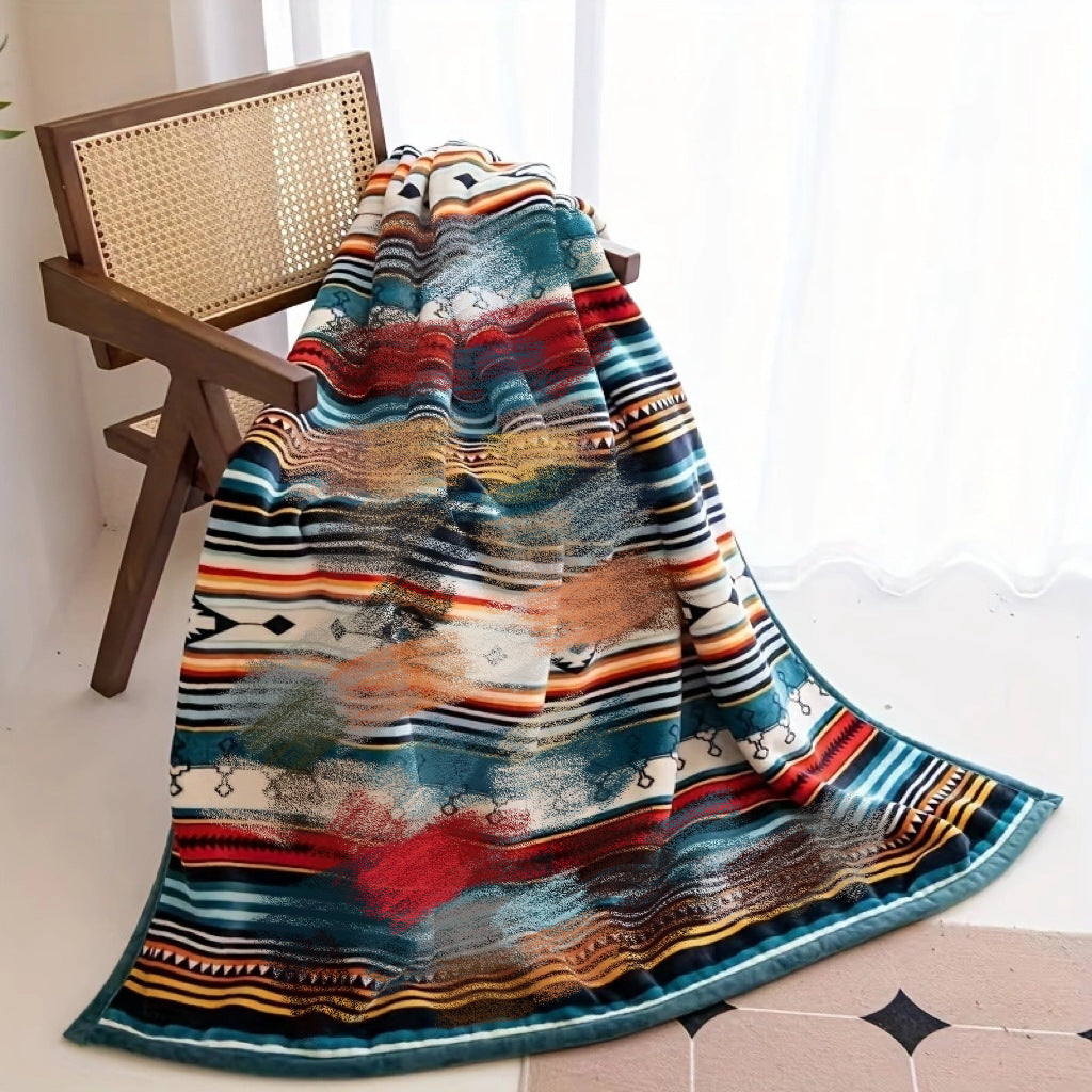 Double-Layer Flannel Blanket – Cartoon Sherpa Composite Throw