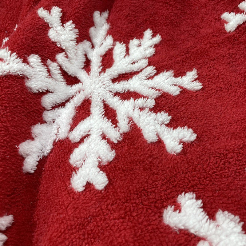 Double-Layer Plush Blanket – Fluffy Snowflake Sherpa Throw