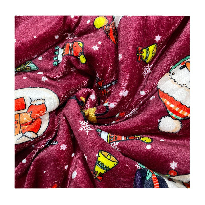 Flannel Christmas Throw Blanket – Digital Print Sherpa Nap Blanket