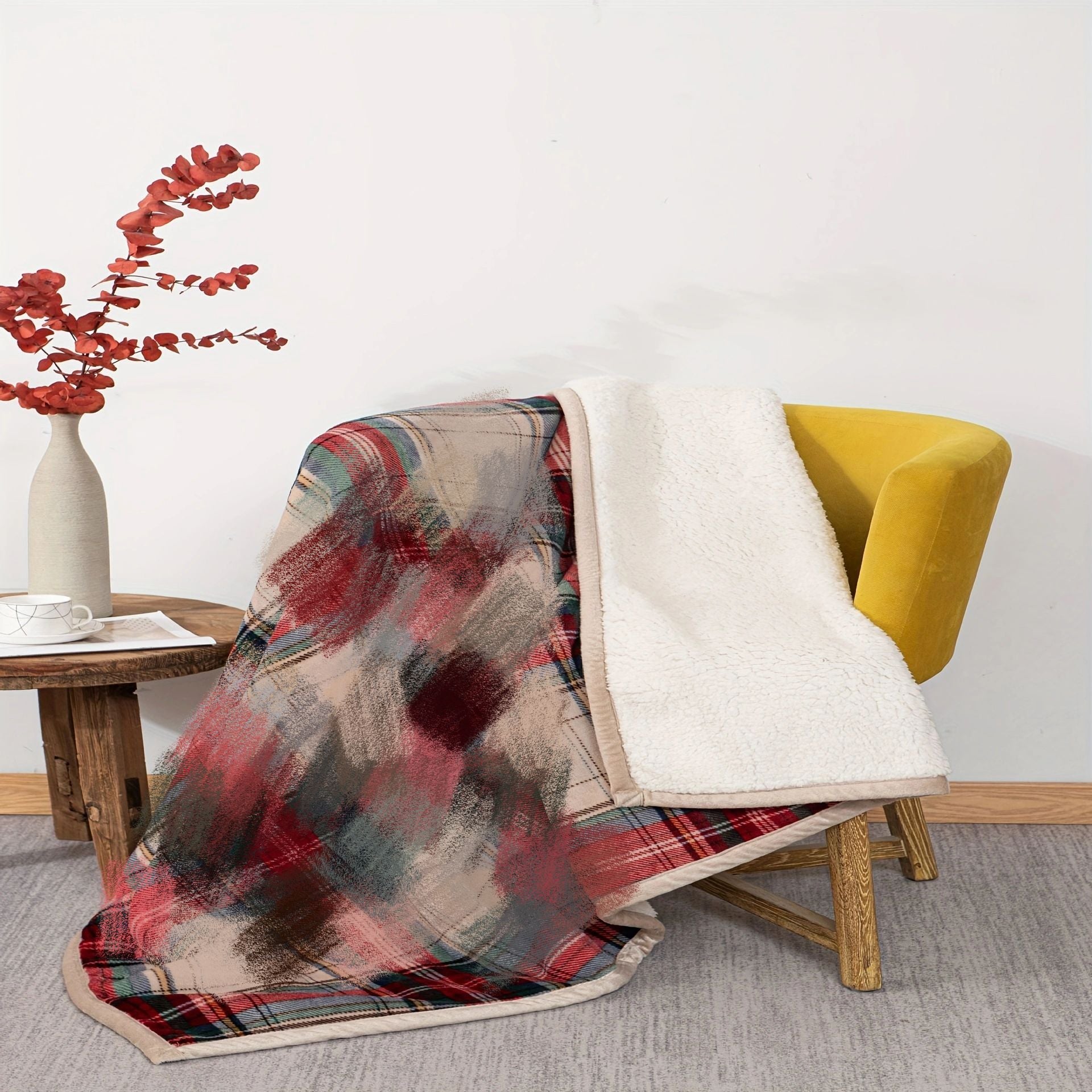 Double-Layer Flannel Blanket – Cartoon Sherpa Composite Throw