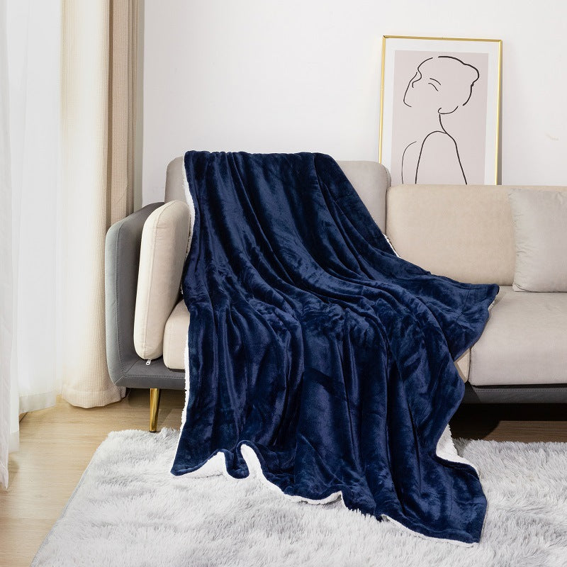 Sherpa Double-Layer Flannel Blanket – Thick Warm Throw